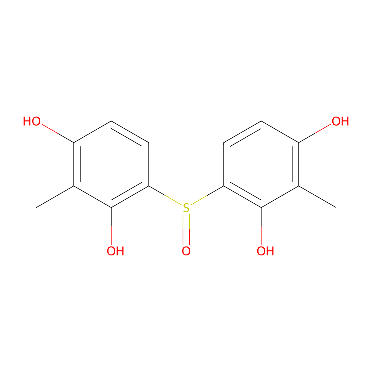 1,3-Benzenediol, 4,4'-sulfinylbis[2-methyl- molecular structure, CAS 28341-67-5