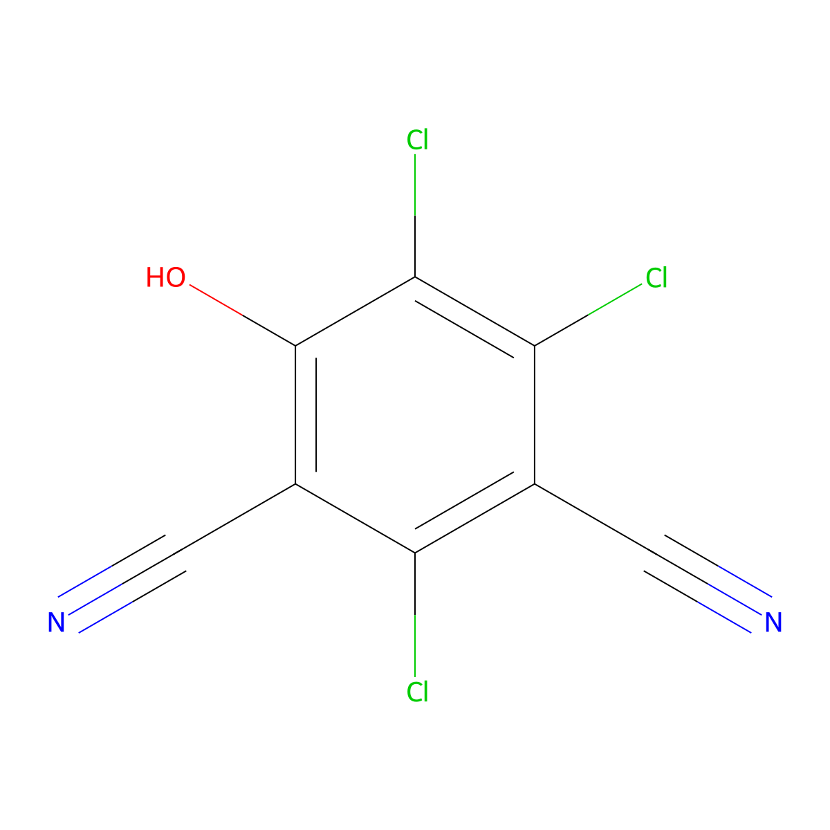 4-Hydroxy-2,5,6-trichloroisophthalonitrile molecular structure, CAS 28343-61-5