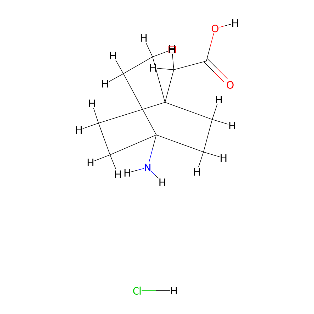 2-{4-Aminobicyclo[2.2.2]octan-1-yl}acetic acid hydrochloride molecular structure, CAS 28345-44-0