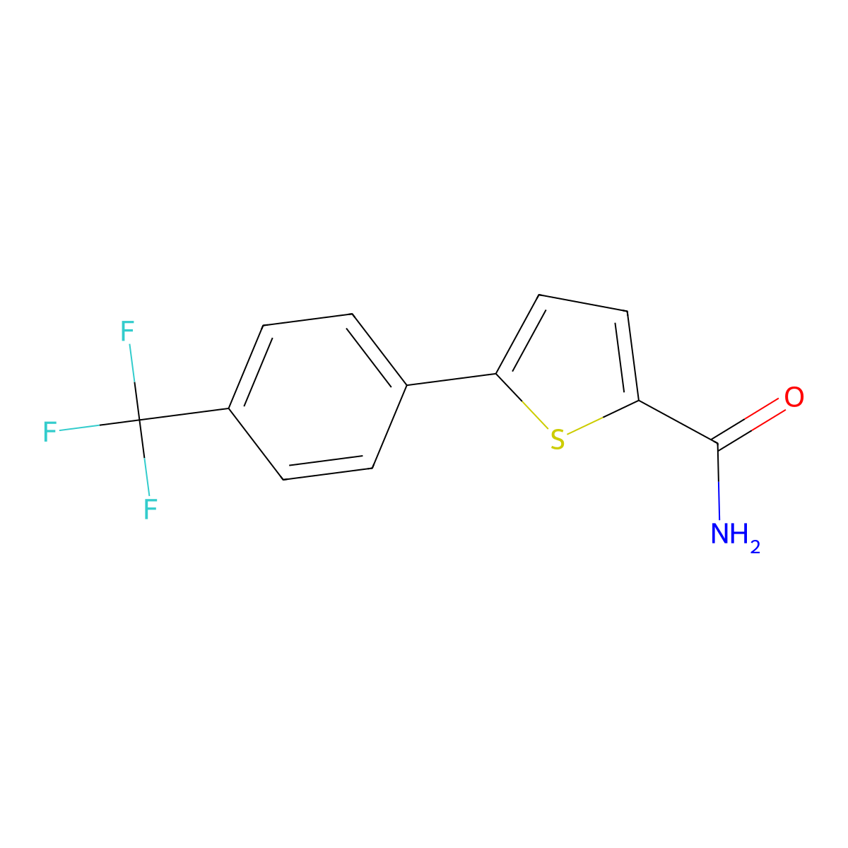 5-[4-(Trifluoromethyl)phenyl]-2-thiophenecarboxamide molecular structure, CAS 2834504-22-0