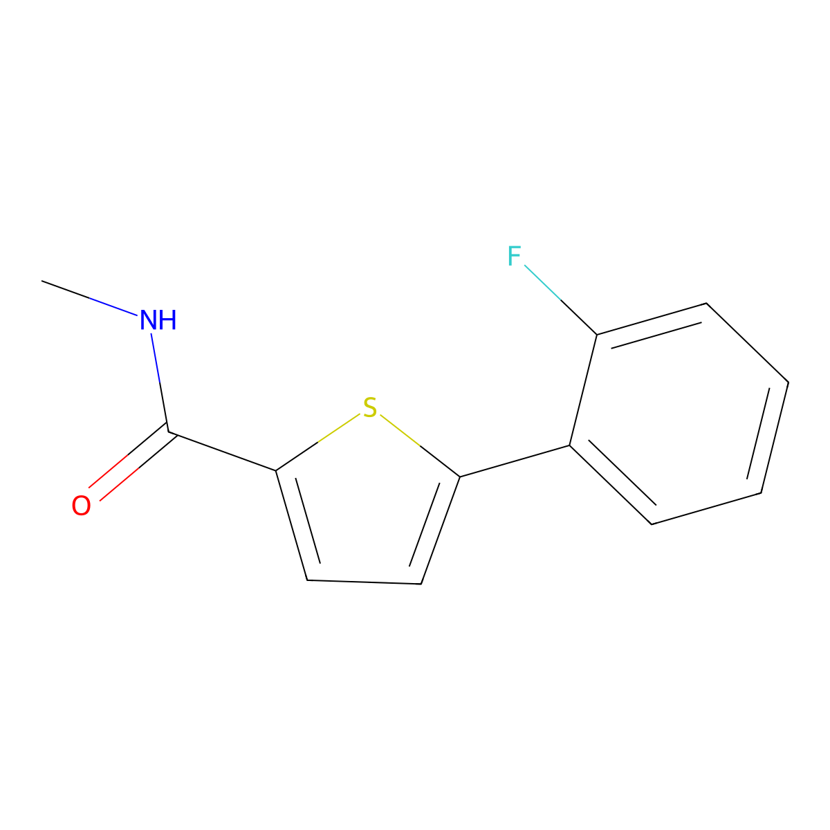5-(2-Fluorophenyl)-N-methyl-2-thiophenecarboxamide molecular structure, CAS 2834549-17-4