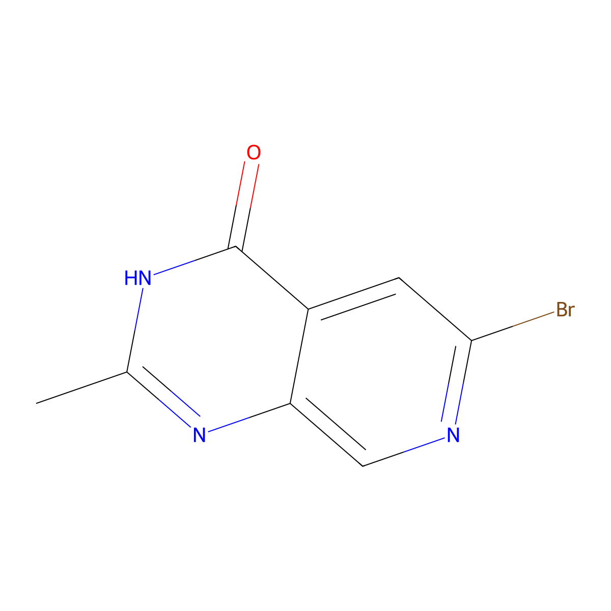 6-Bromo-2-methylpyrido[3,4-d]pyrimidin-4(3H)-one molecular structure, CAS 2834730-82-2