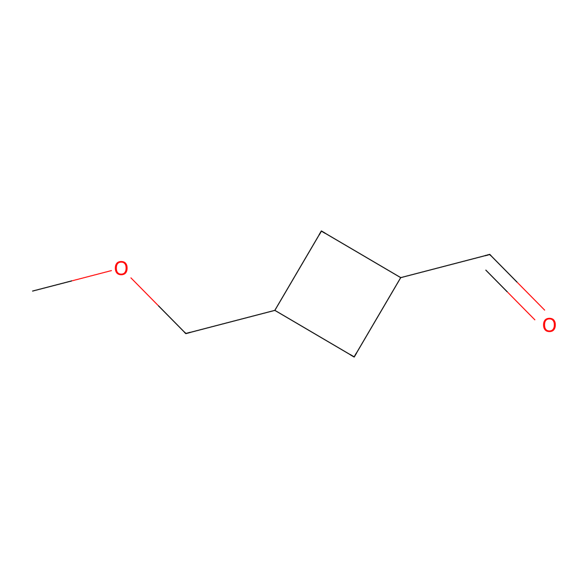 3-(Methoxymethyl)cyclobutane-1-carbaldehyde molecular structure, CAS 2834942-42-4