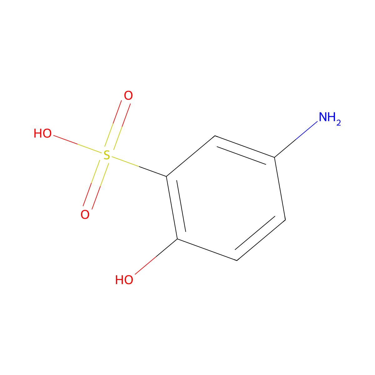 5-Amino-2-hydroxybenzenesulphonic acid molecular structure, CAS 2835-04-3