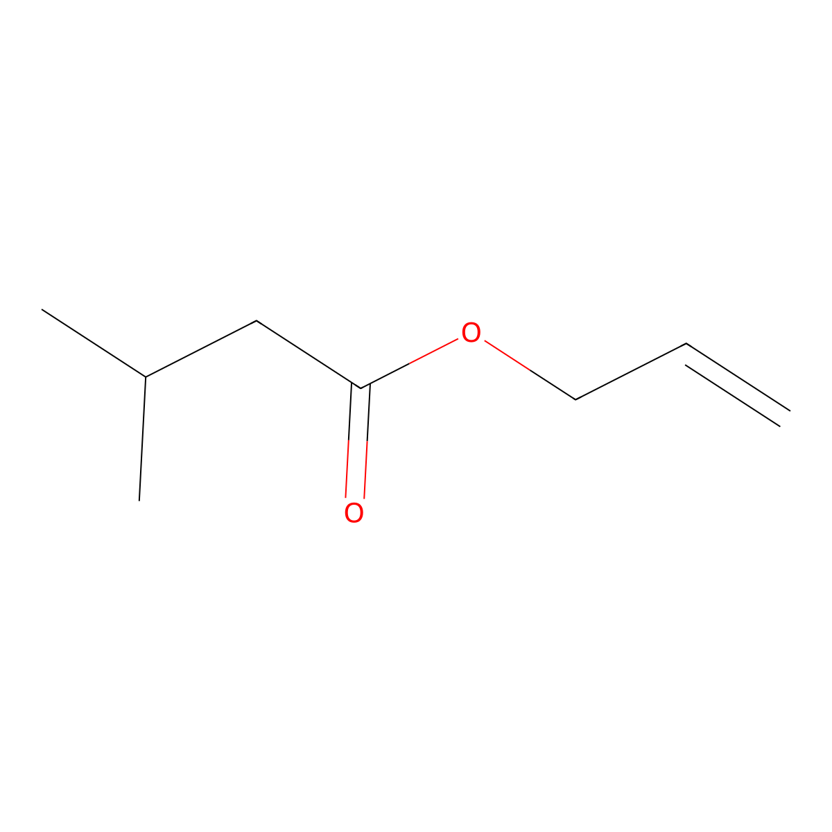 Allyl isovalerate molecular structure, CAS 2835-39-4