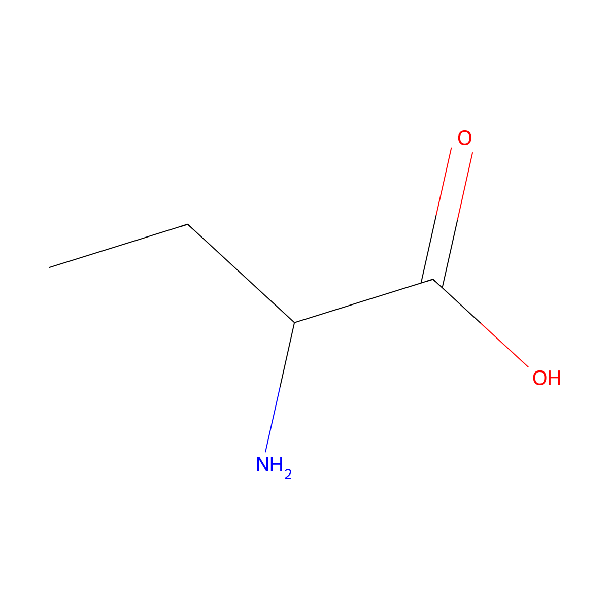 Alpha-Aminobutyric Acid molecular structure, CAS 2835-81-6