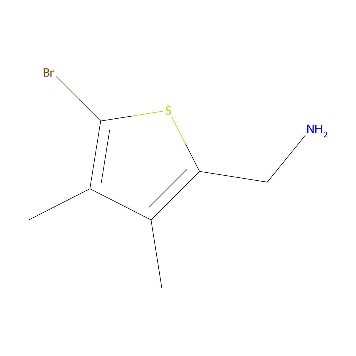 1-(5-Bromo-3,4-dimethylthiophen-2-yl)methanamine molecular structure, CAS 2835063-85-7