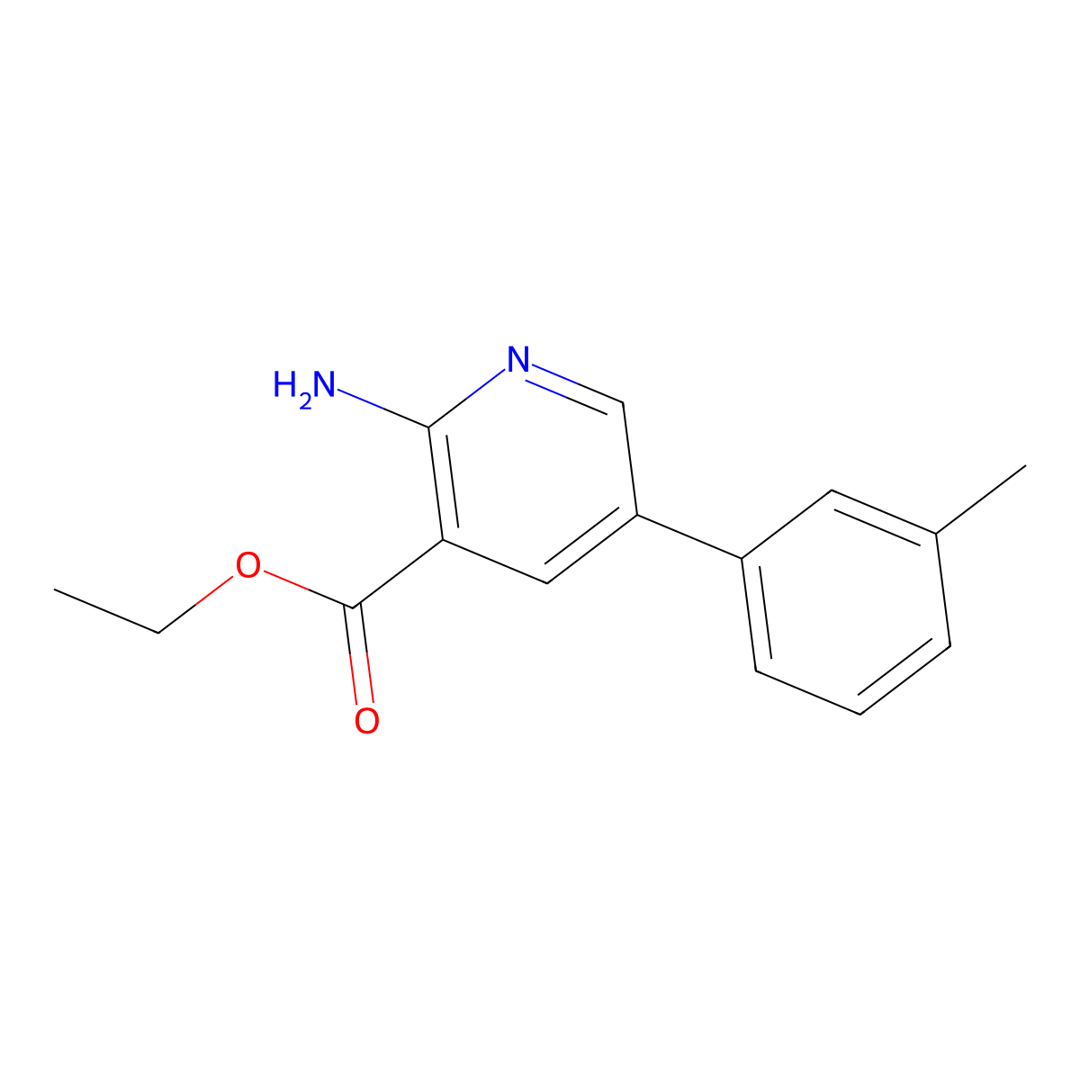 Ethyl 2-amino-5-(m-tolyl)nicotinate molecular structure, CAS 2835139-72-3