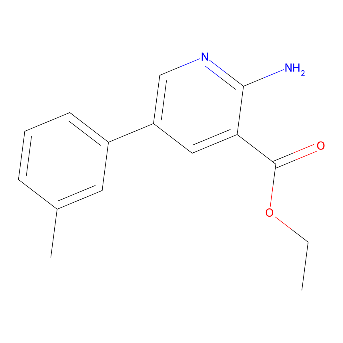 Ethyl 2-amino-5-(m-tolyl)nicotinate molecular structure, CAS 2835139-72-3