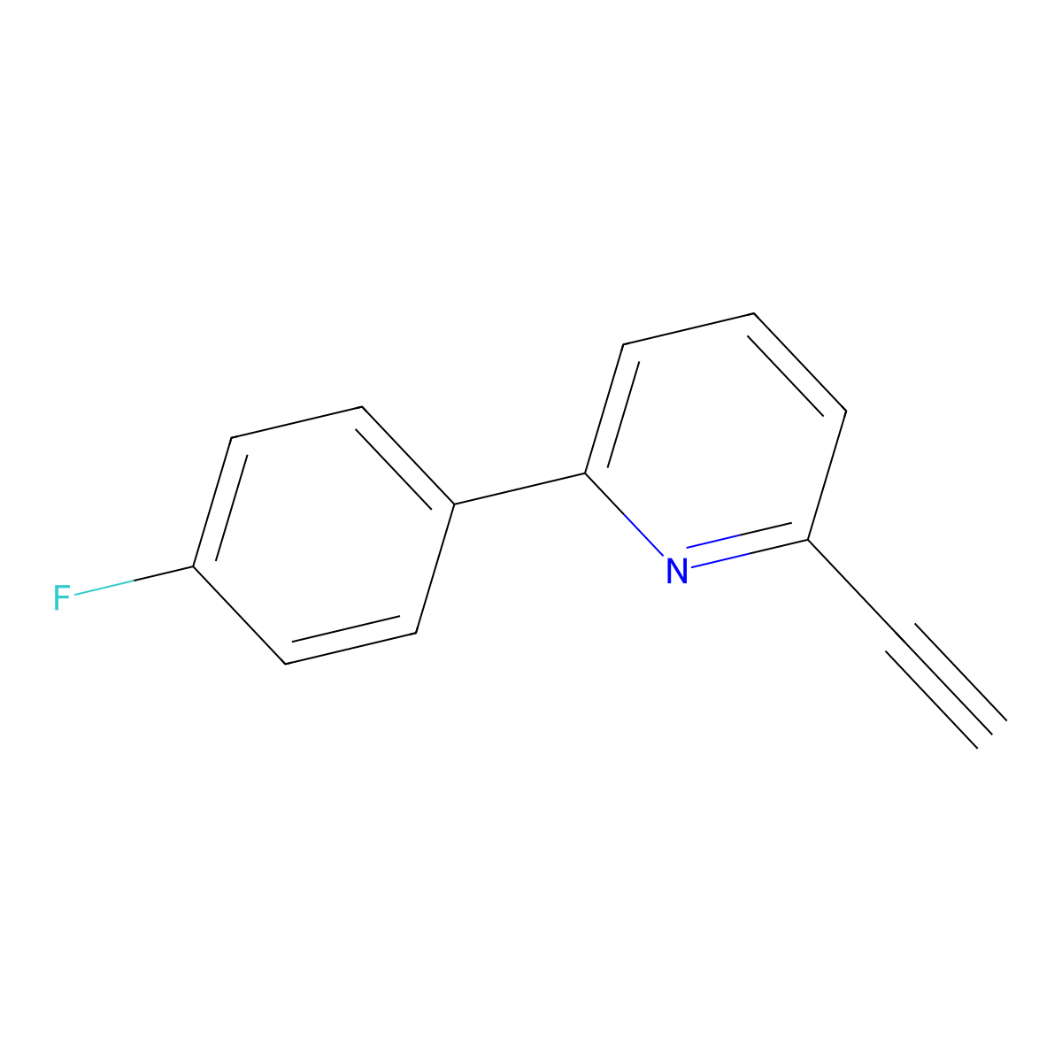 2-Ethynyl-6-(4-fluorophenyl)pyridine molecular structure, CAS 2835141-52-9