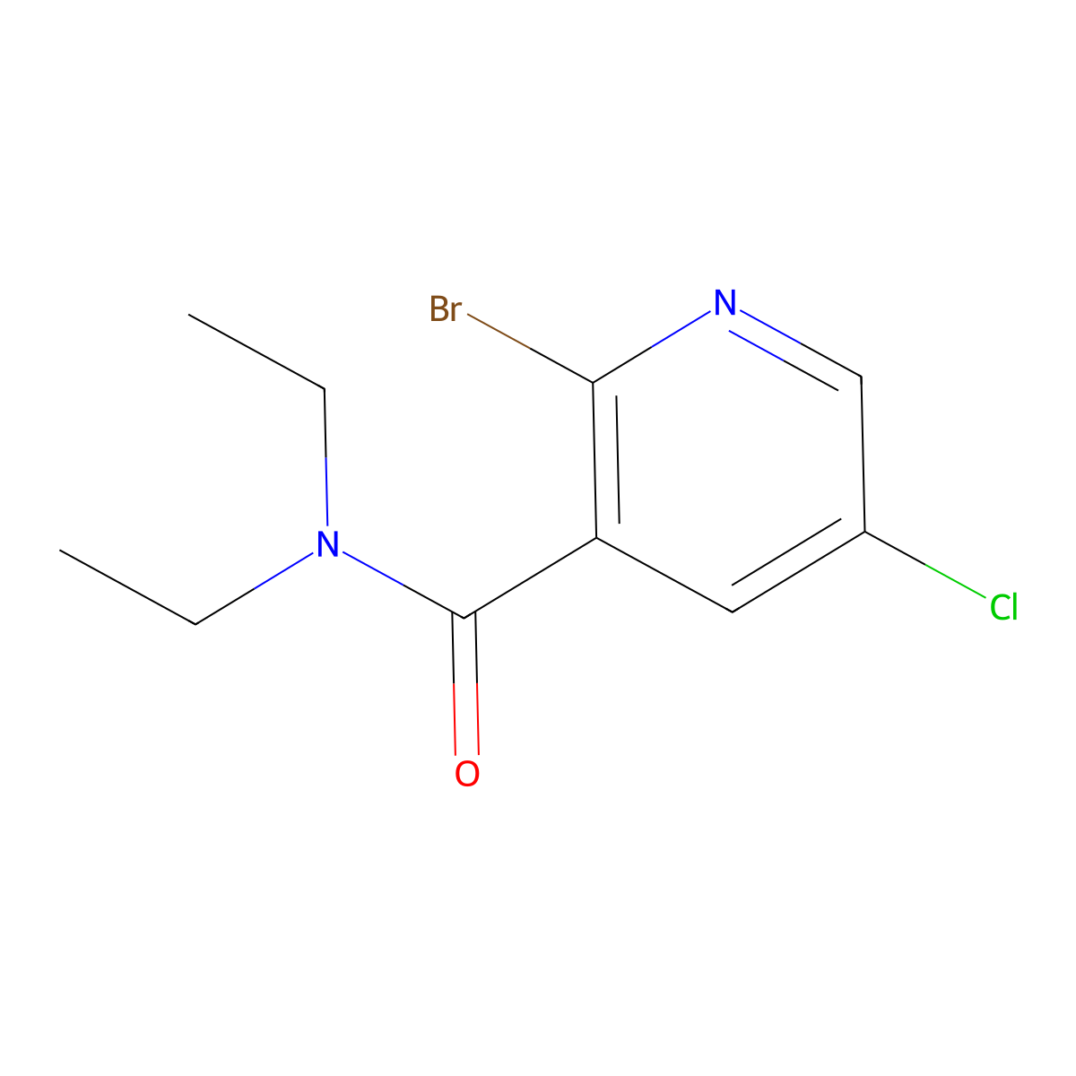 2-Bromo-5-chloro-N,N-diethylnicotinamide molecular structure, CAS 2835195-19-0
