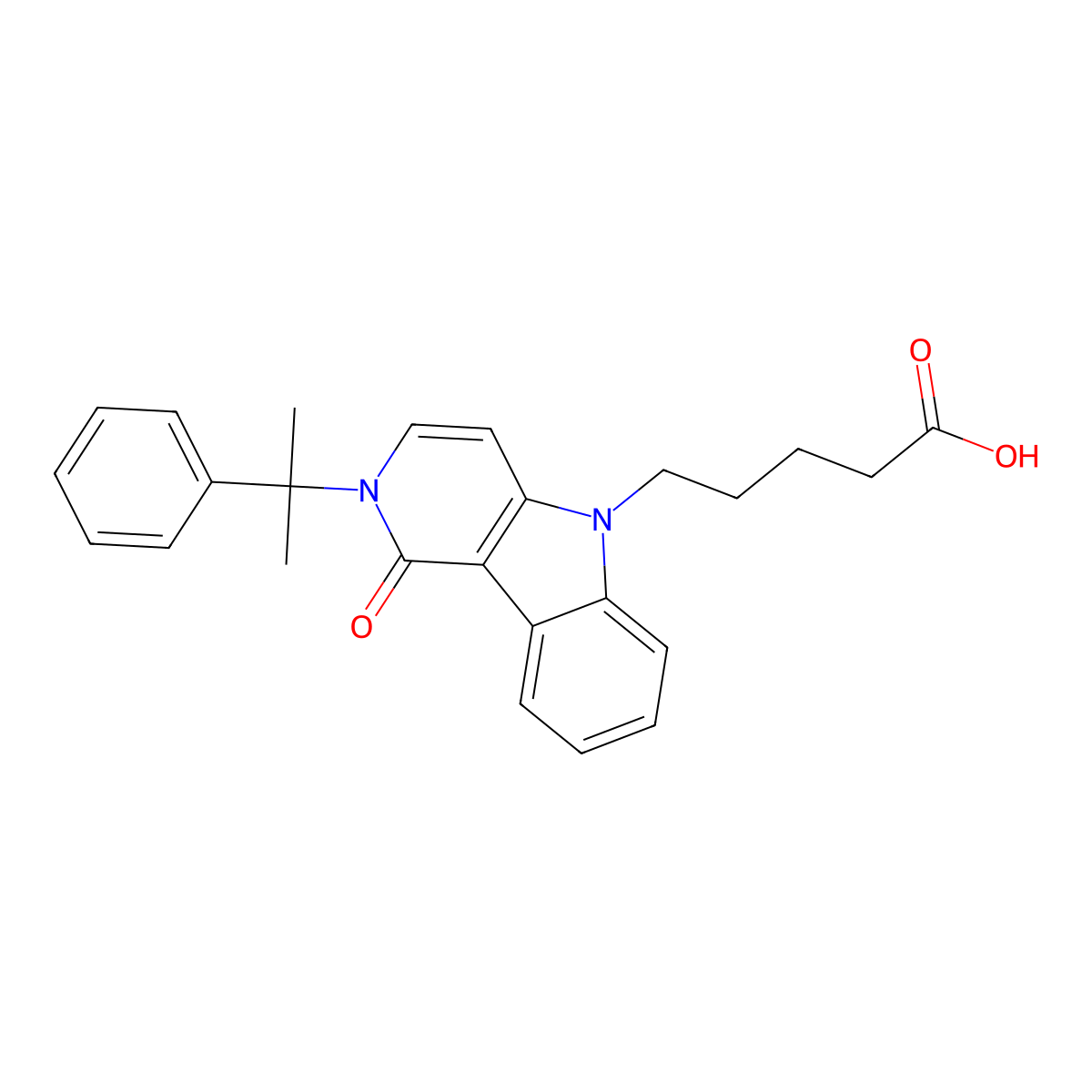 5-fluoro CUMYL-PeGACLONE N-pentanoic acid metabolite molecular structure, CAS 2835243-96-2