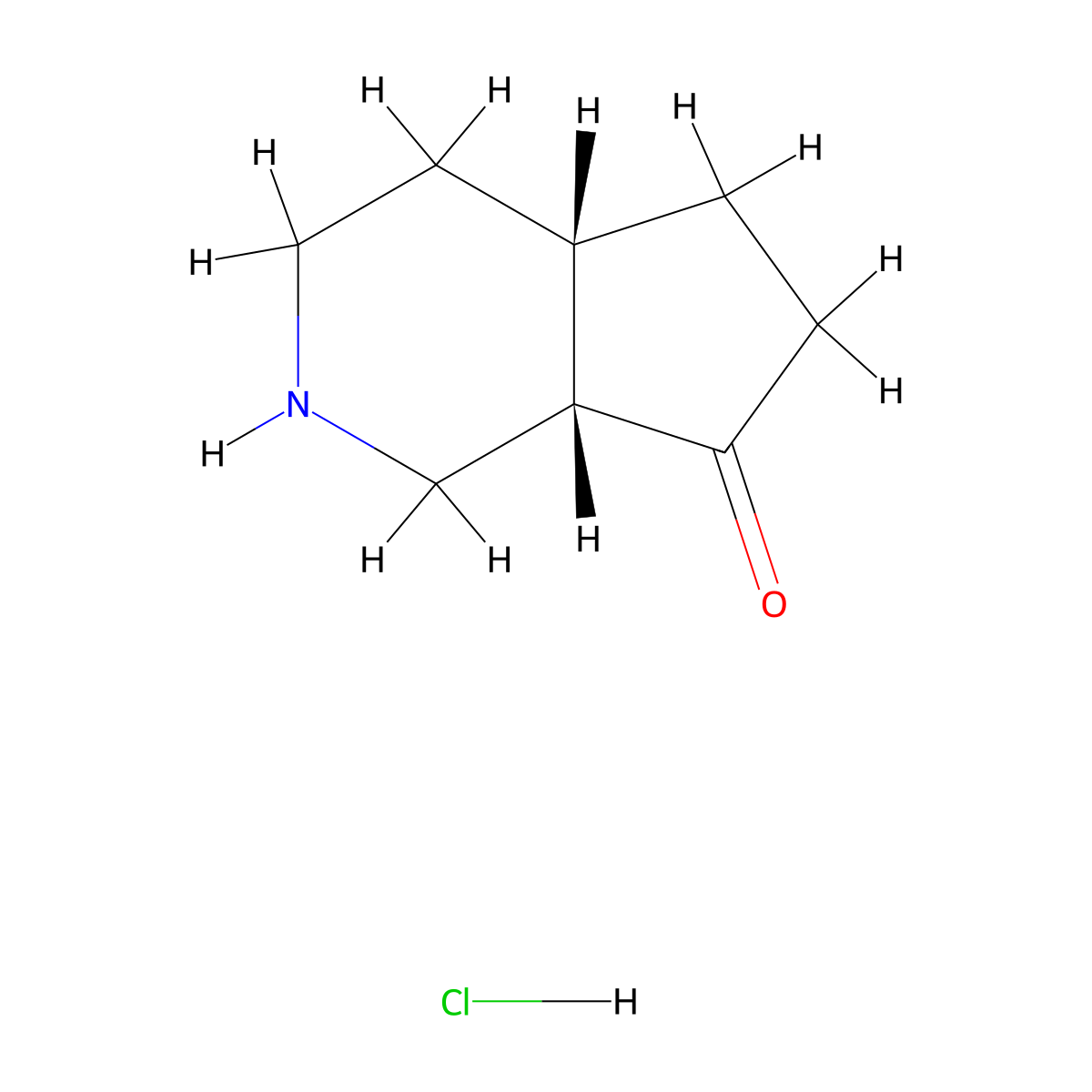 cis-1,2,3,4,4a,5,6,7a-Octahydrocyclopenta[c]pyridin-7-one;hydrochloride molecular structure, CAS 2835302-35-5