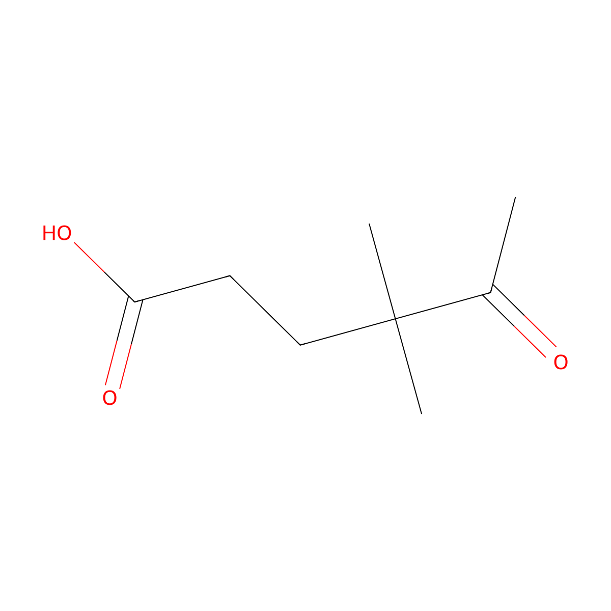 4,4-Dimethyl-5-oxohexanoic acid molecular structure, CAS 28354-99-6
