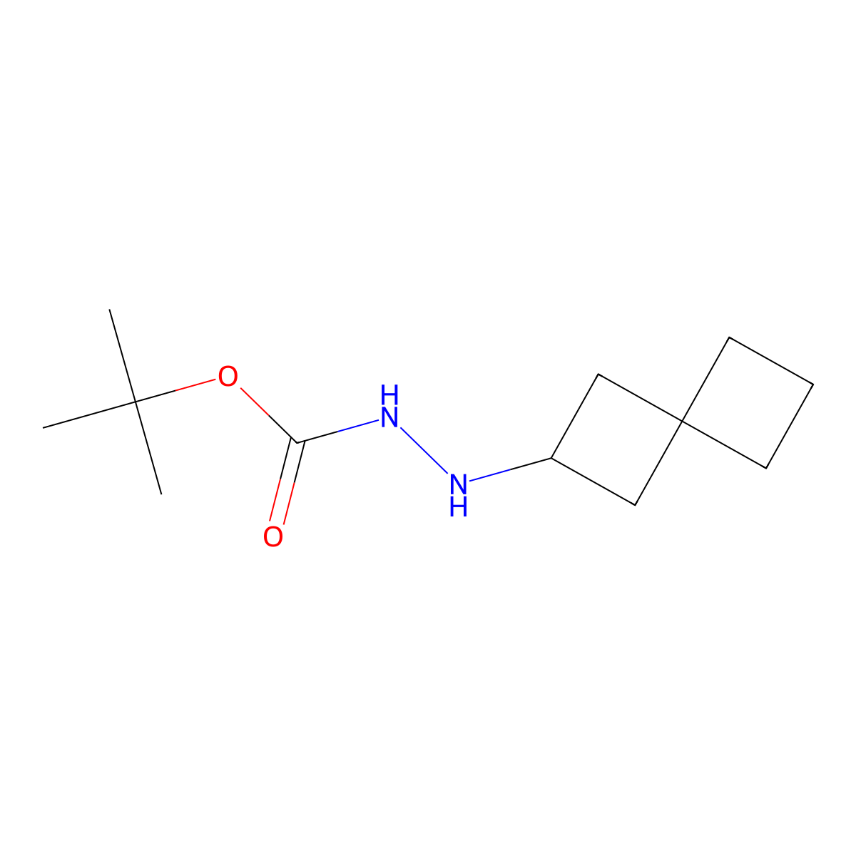 tert-butyl N-(spiro[3.3]heptan-2-ylamino)carbamate molecular structure, CAS 2835405-55-3