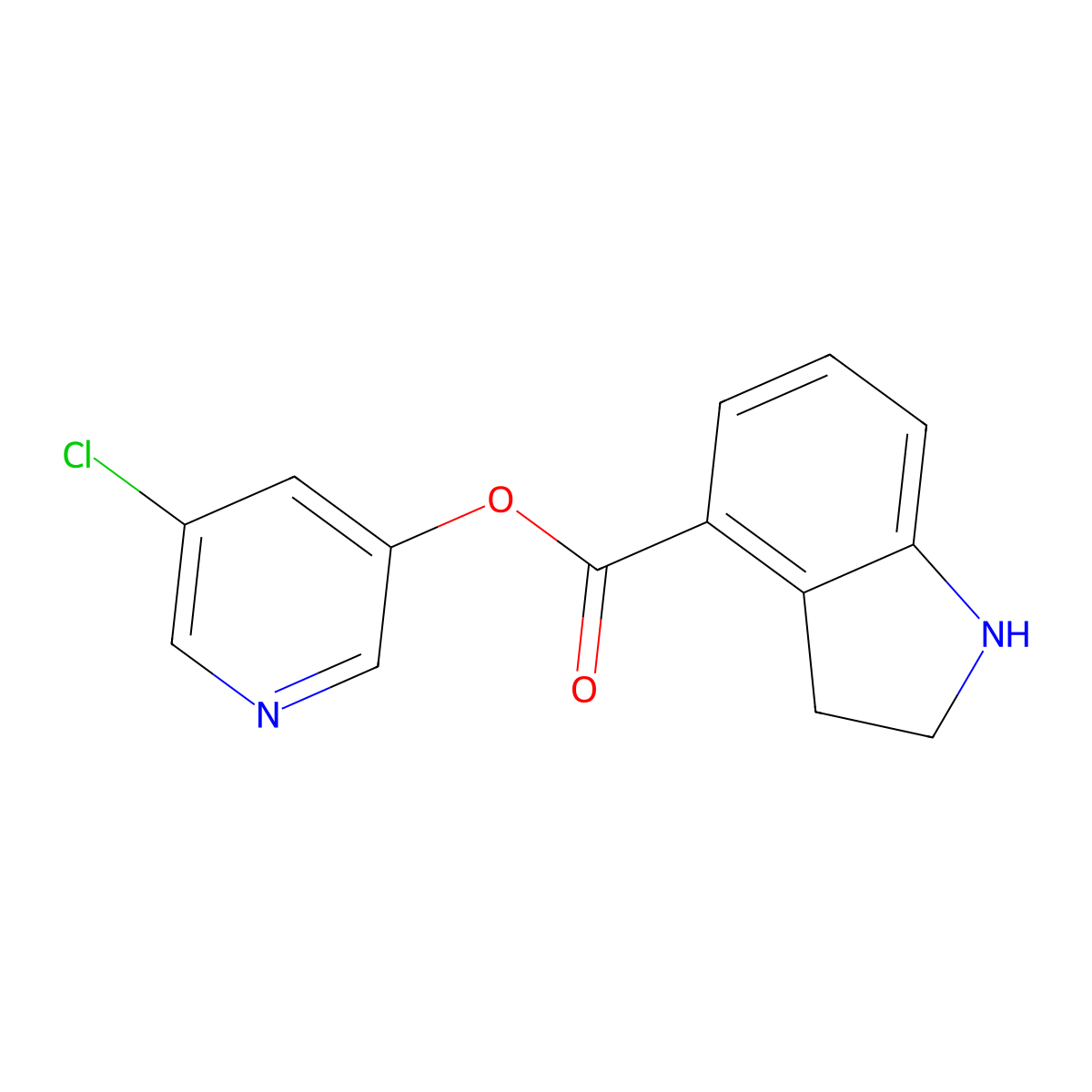 (5-chloro-3-pyridinyl) 2,3-dihydro-1H-indole-4-carboxylate molecular structure, CAS 2835511-03-8
