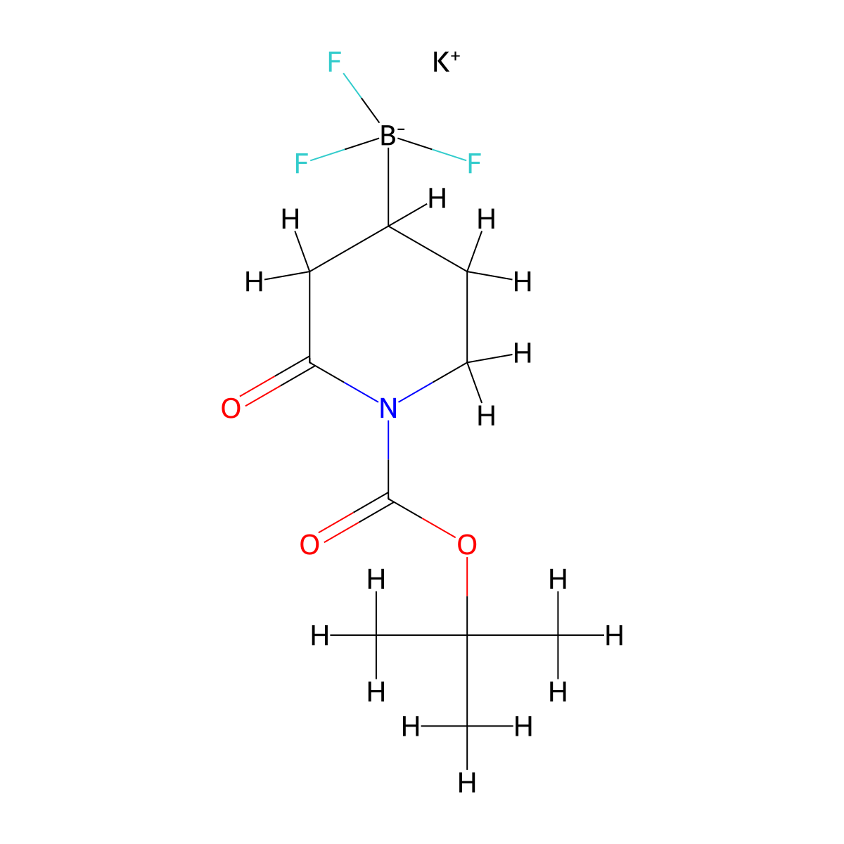 potassium hydride triBLAH-(1-tert-butoxycarbonyl-2-oxo-piperidin-4-id-4-yl)boron(3+) molecular structure, CAS 2835577-98-3