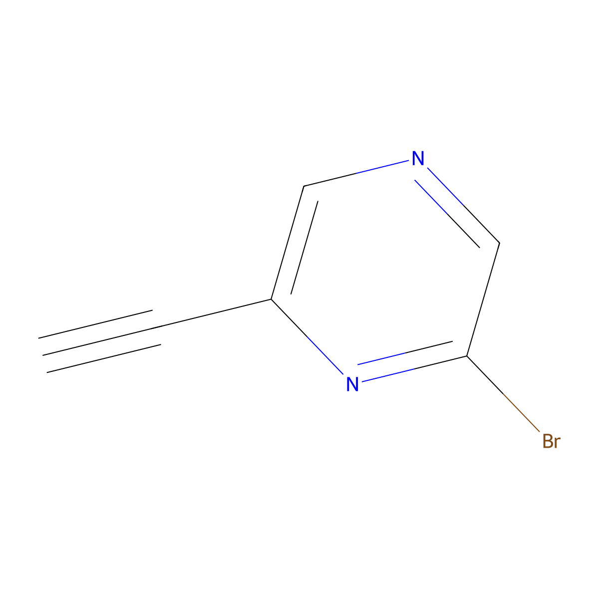 2-Bromo-6-ethynylpyrazine molecular structure, CAS 2835634-56-3