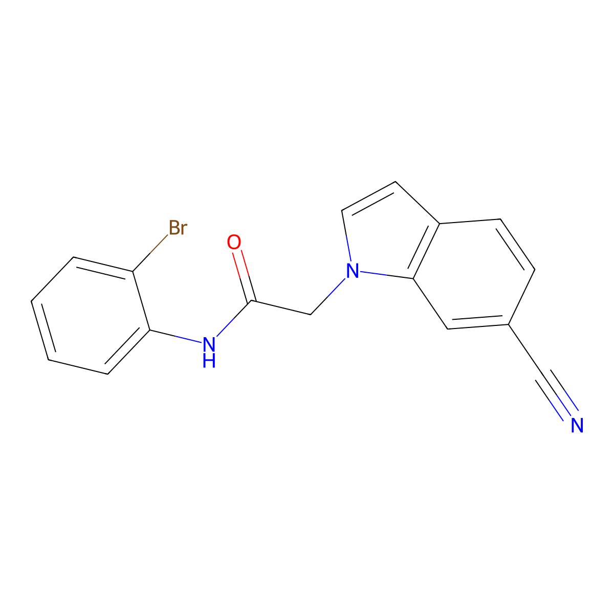 N-(2-bromophenyl)-2-(6-cyano-1H-indol-1-yl)acetamide molecular structure, CAS 2835751-20-5