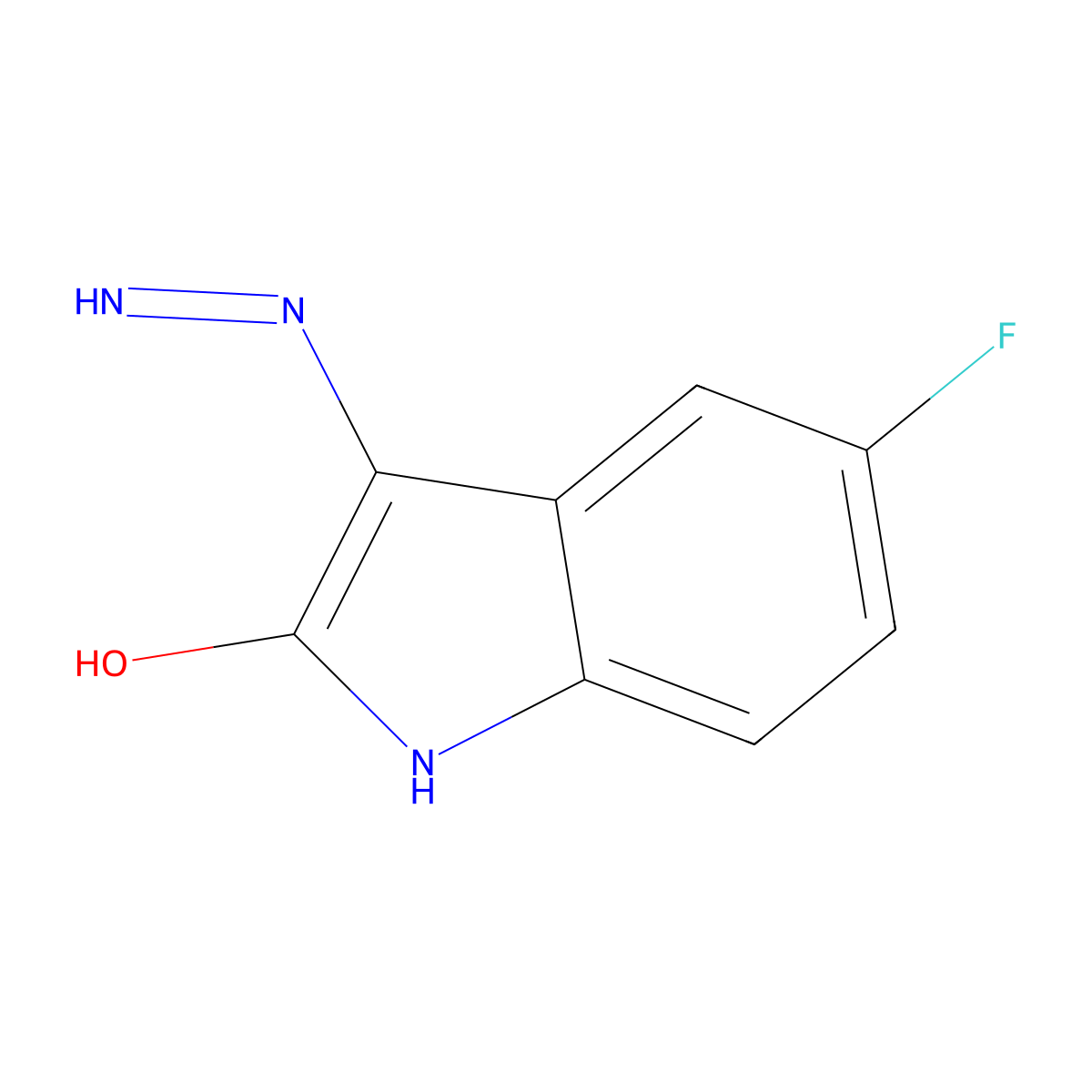 5-Fluoro-3-hydrazonoindolin-2-one molecular structure, CAS 283584-52-1