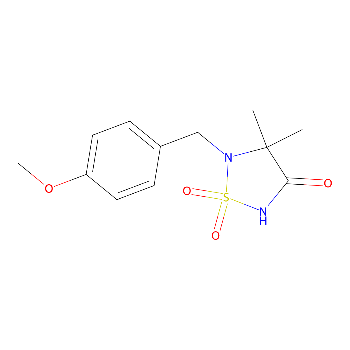 5-(4-Methoxybenzyl)-4,4-dimethyl-1,2,5-thiadiazolidin-3-one 1,1-dioxide molecular structure, CAS 283587-22-4
