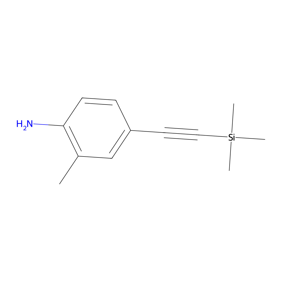 2-Methyl-4-((trimethylsilyl)ethynyl)aniline molecular structure, CAS 283602-33-5