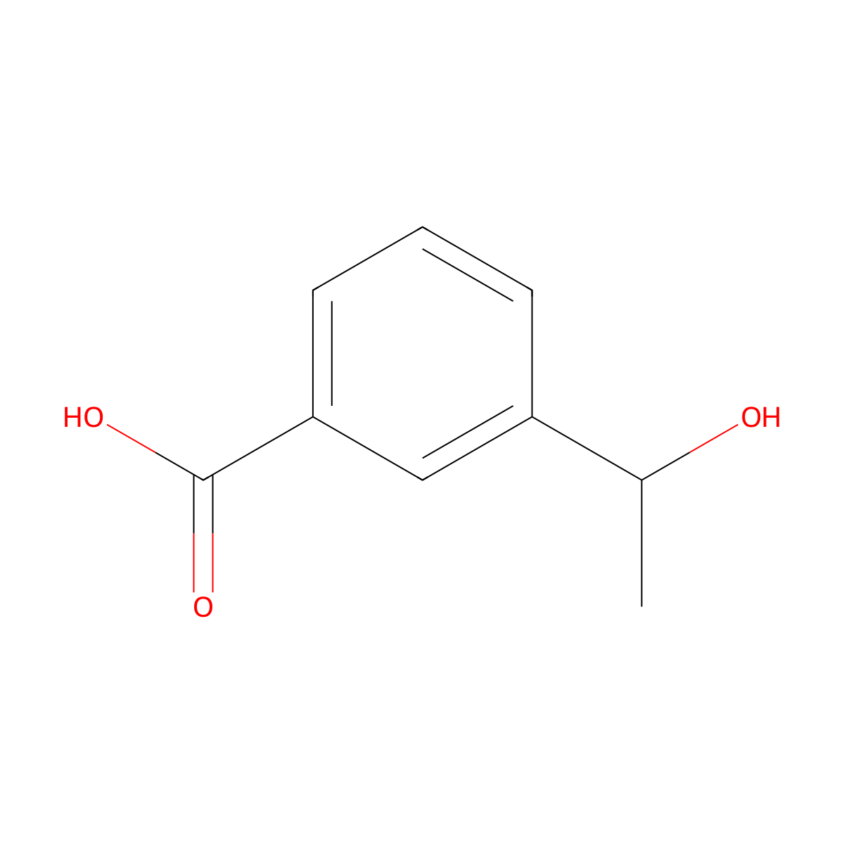 3-(1-hydroxyethyl)benzoic Acid molecular structure, CAS 283608-37-7
