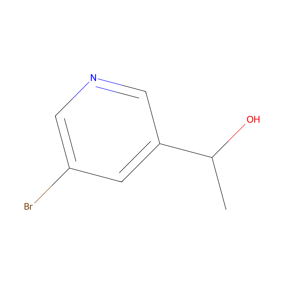 3-Bromo-5-(1-hydroxyethyl)pyridine molecular structure, CAS 283608-66-2