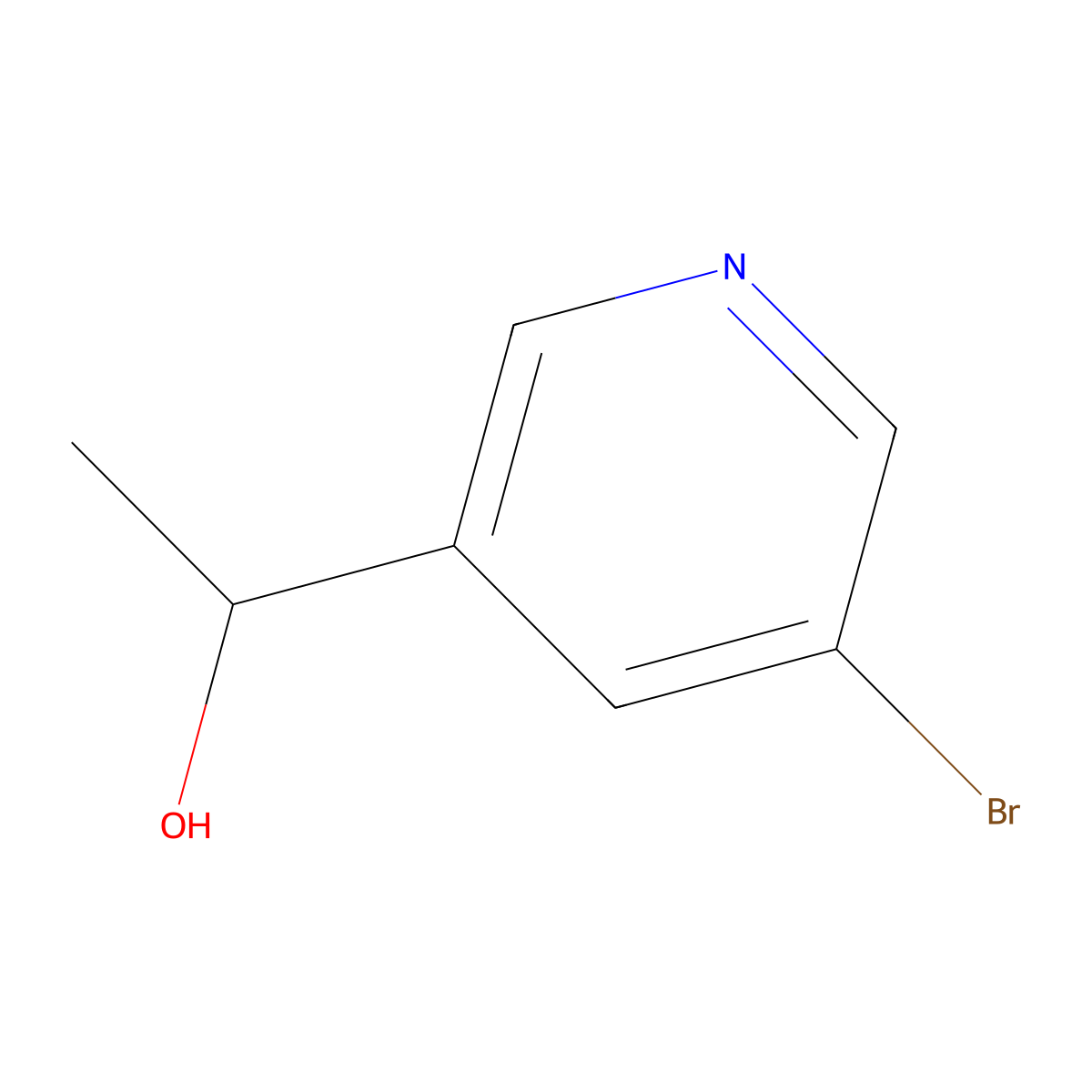 3-Bromo-5-(1-hydroxyethyl)pyridine molecular structure, CAS 283608-66-2