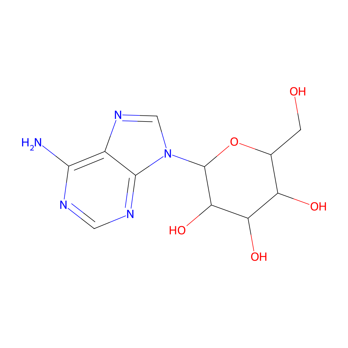 9-alpha-L-Talopyranosyl adenine molecular structure, CAS 28361-10-6