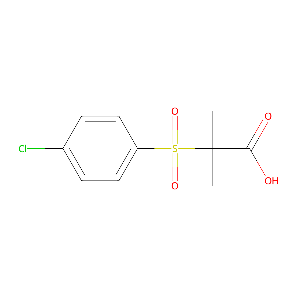 2-(4-Chlorobenzenesulfonyl)-2-methylpropanoic acid molecular structure, CAS 28361-38-8