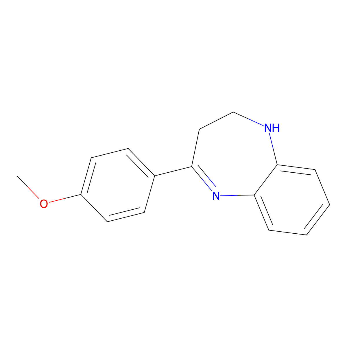 4-(4-Methoxyphenyl)-2,3-dihydro-1H-1,5-benzodiazepine molecular structure, CAS 283610-65-1