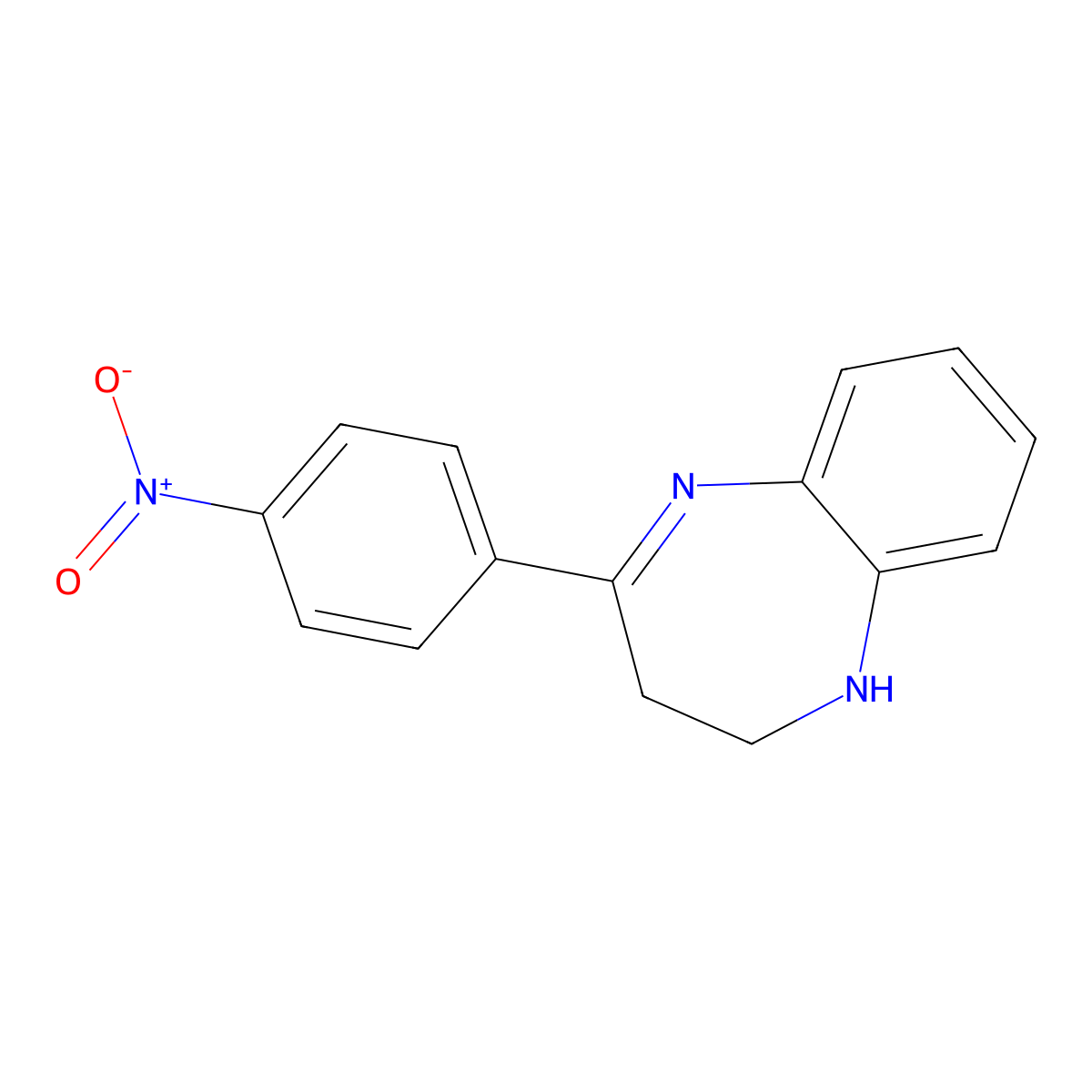4-(4-Nitrophenyl)-2,3-dihydro-1H-1,5-benzodiazepine molecular structure, CAS 283610-70-8