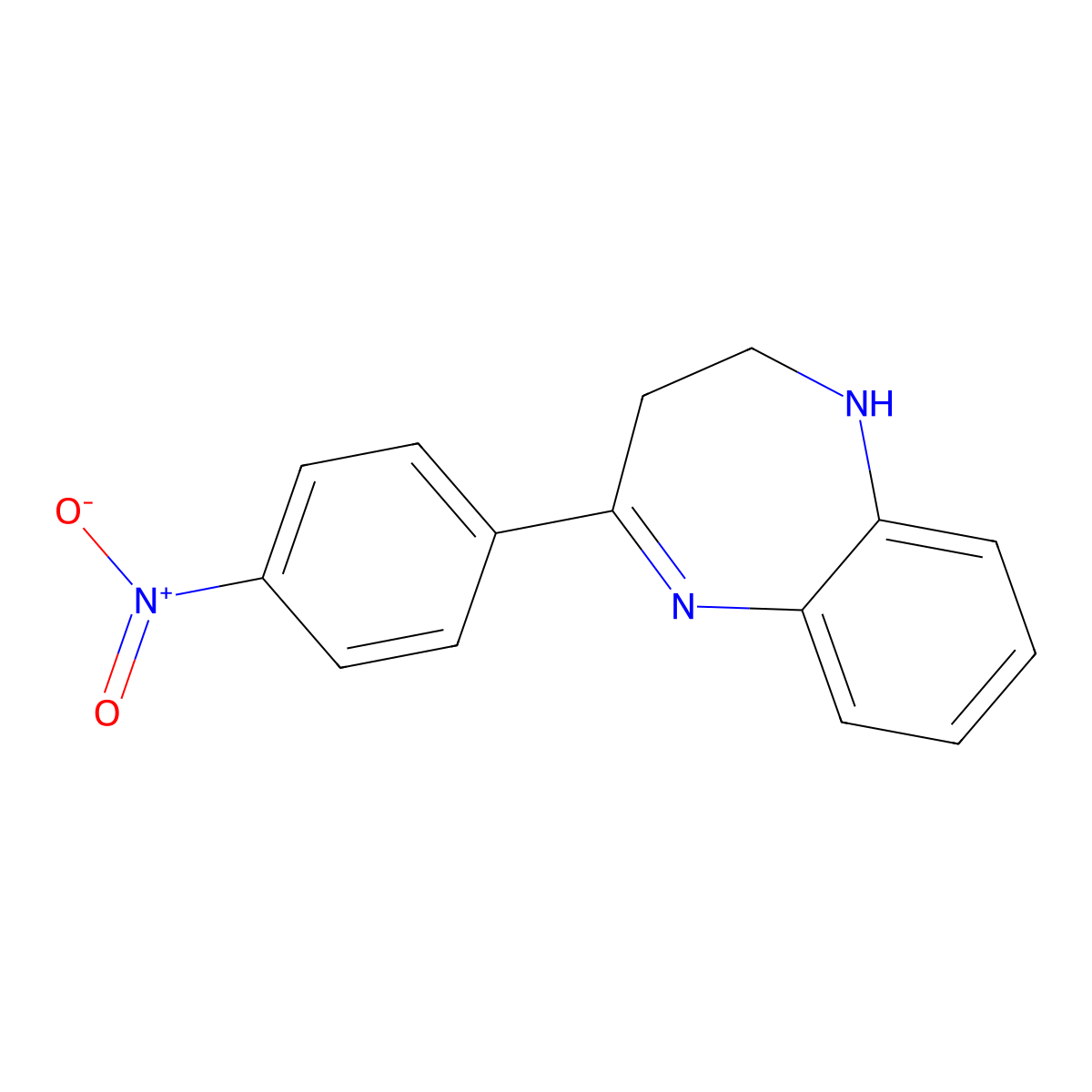 4-(4-Nitrophenyl)-2,3-dihydro-1H-1,5-benzodiazepine molecular structure, CAS 283610-70-8