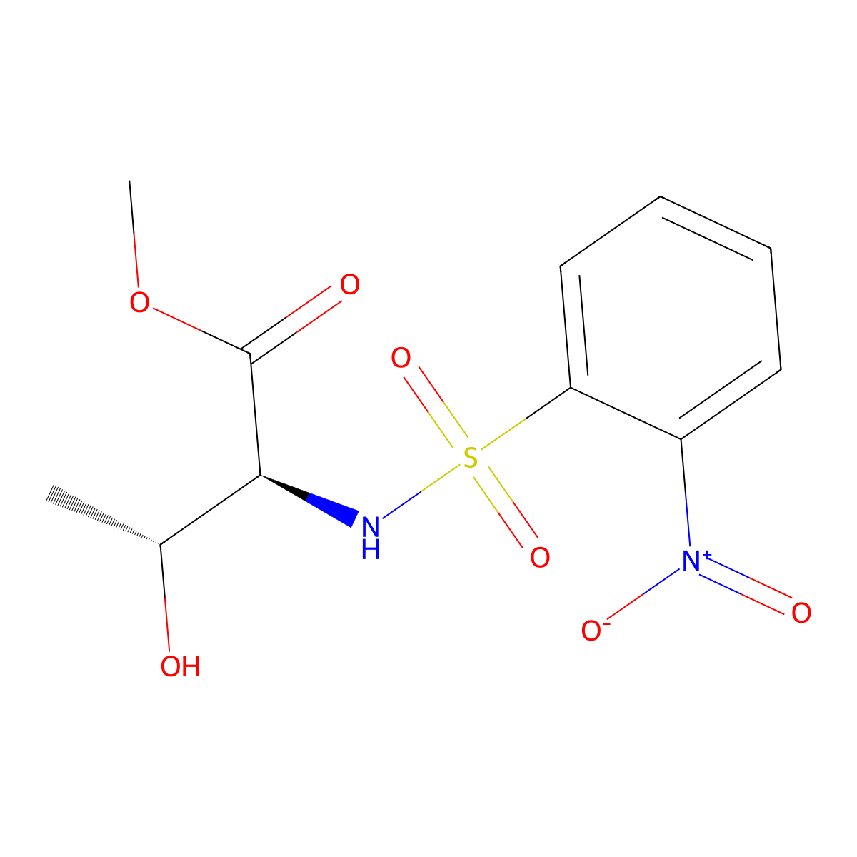 N-((2-Nitrophenyl)sulfonyl)-L-threonine methyl ester molecular structure, CAS 283611-26-7