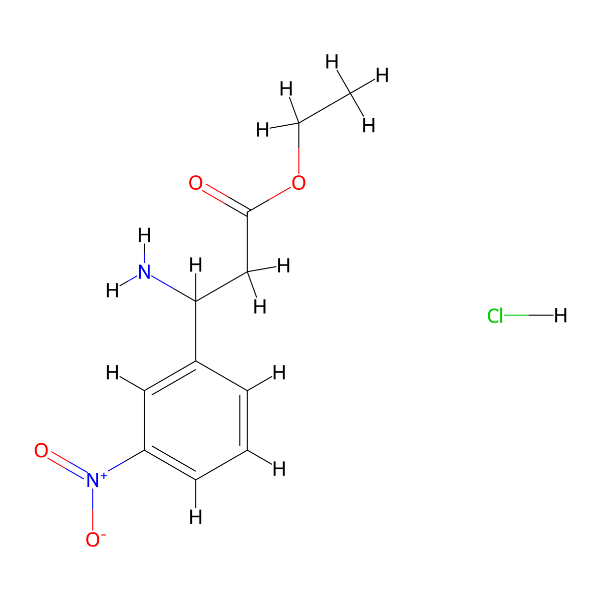 Ethyl 3-amino-3-(3-nitrophenyl)propanoate hydrochloride molecular structure, CAS 283613-07-0