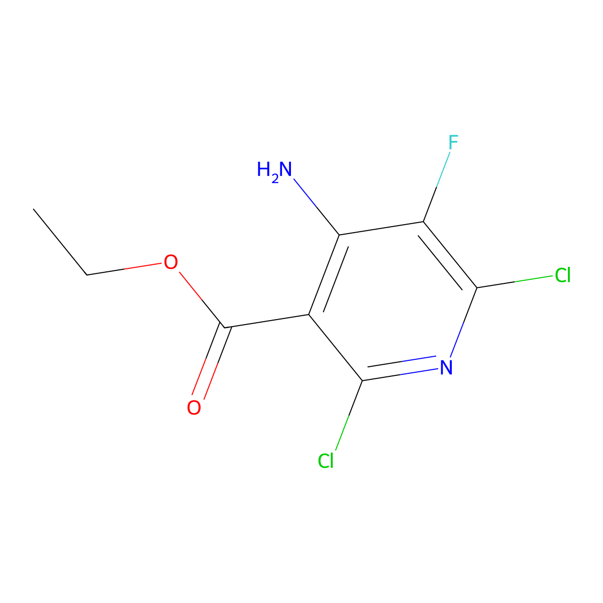 Ethyl 4-Amino-2,6-dichloro-5-fluoronicotinate molecular structure, CAS 2836267-78-6