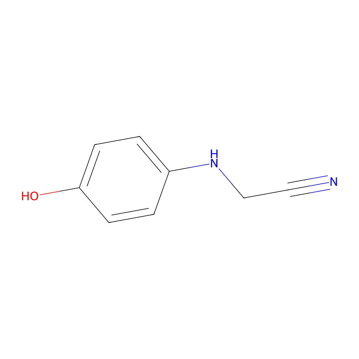 (4-Hydroxyanilino)acetonitrile molecular structure, CAS 28363-27-1