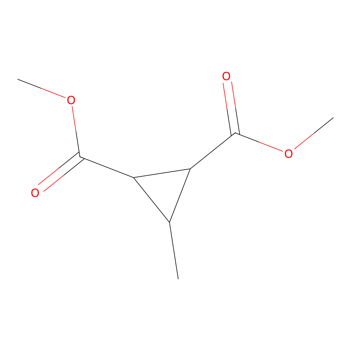 Dimethyl(1r,2r)-3-methylcyclopropane-1,2-dicarboxylate molecular structure, CAS 28363-79-3