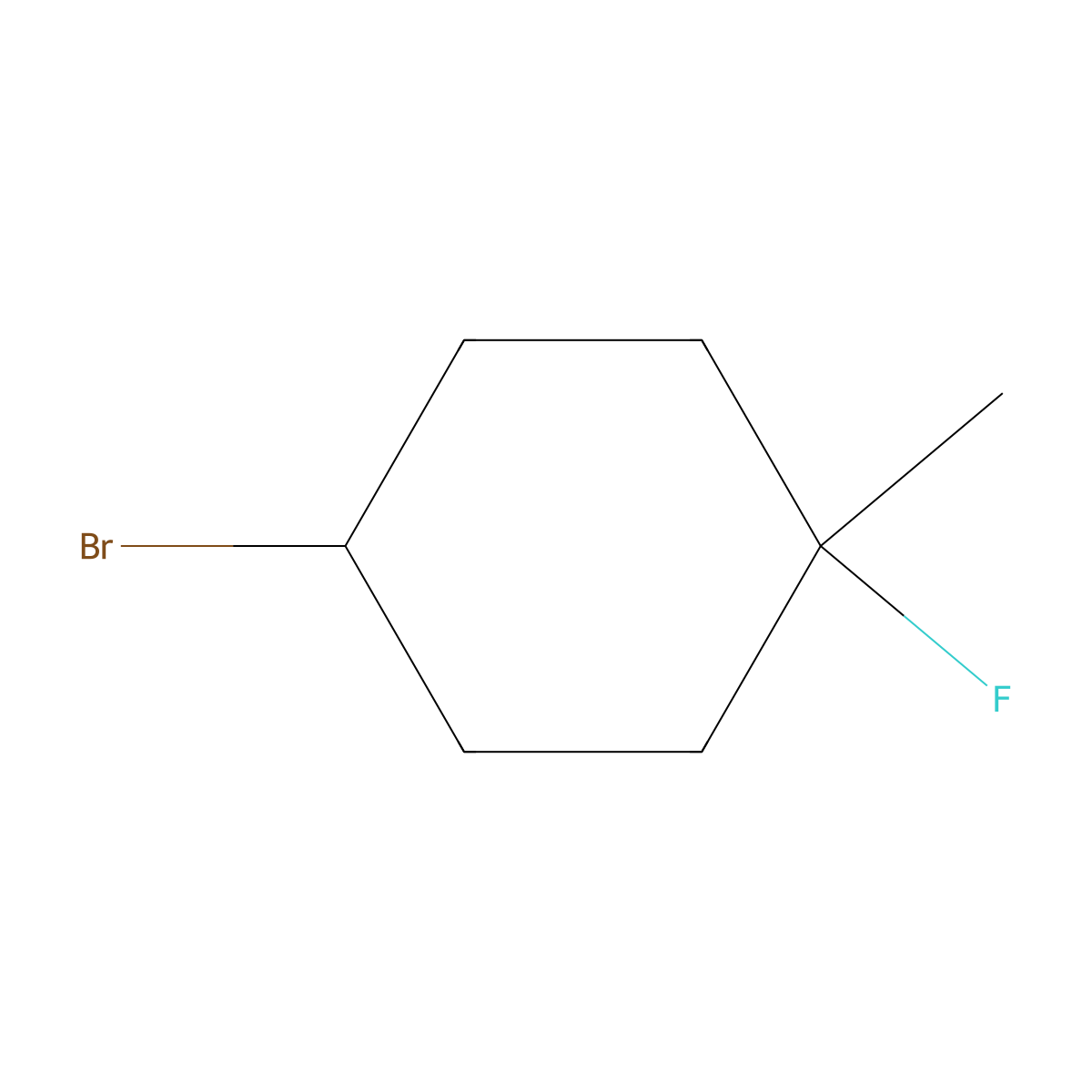 4-Bromo-1-fluoro-1-methylcyclohexane molecular structure, CAS 2836678-81-8