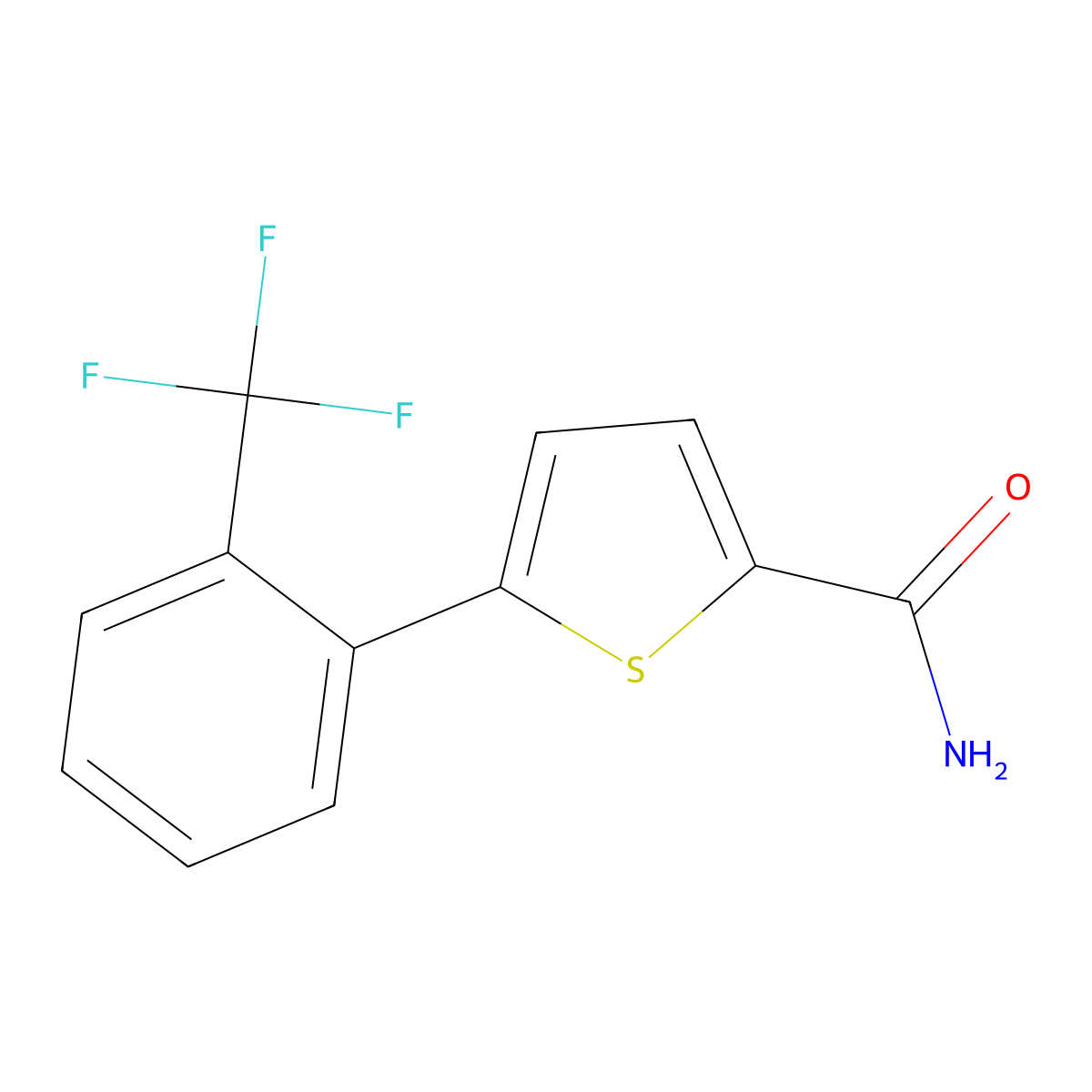 5-[2-(Trifluoromethyl)phenyl]-2-thiophenecarboxamide molecular structure, CAS 2836691-54-2