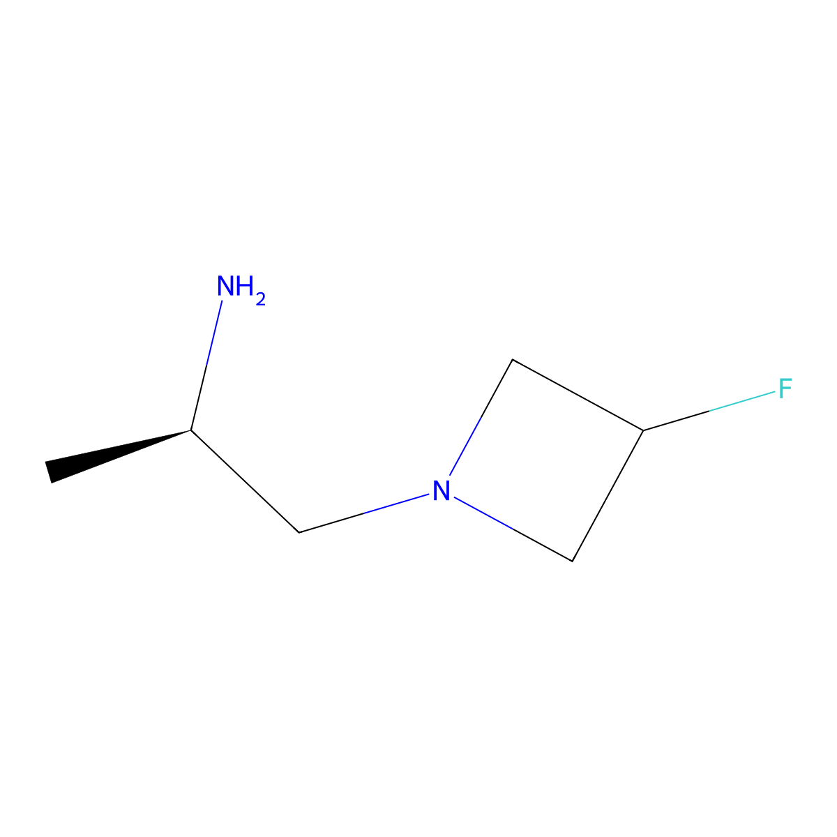 (2R)-1-(3-fluoroazetidin-1-yl)propan-2-amine molecular structure, CAS 2836743-81-6
