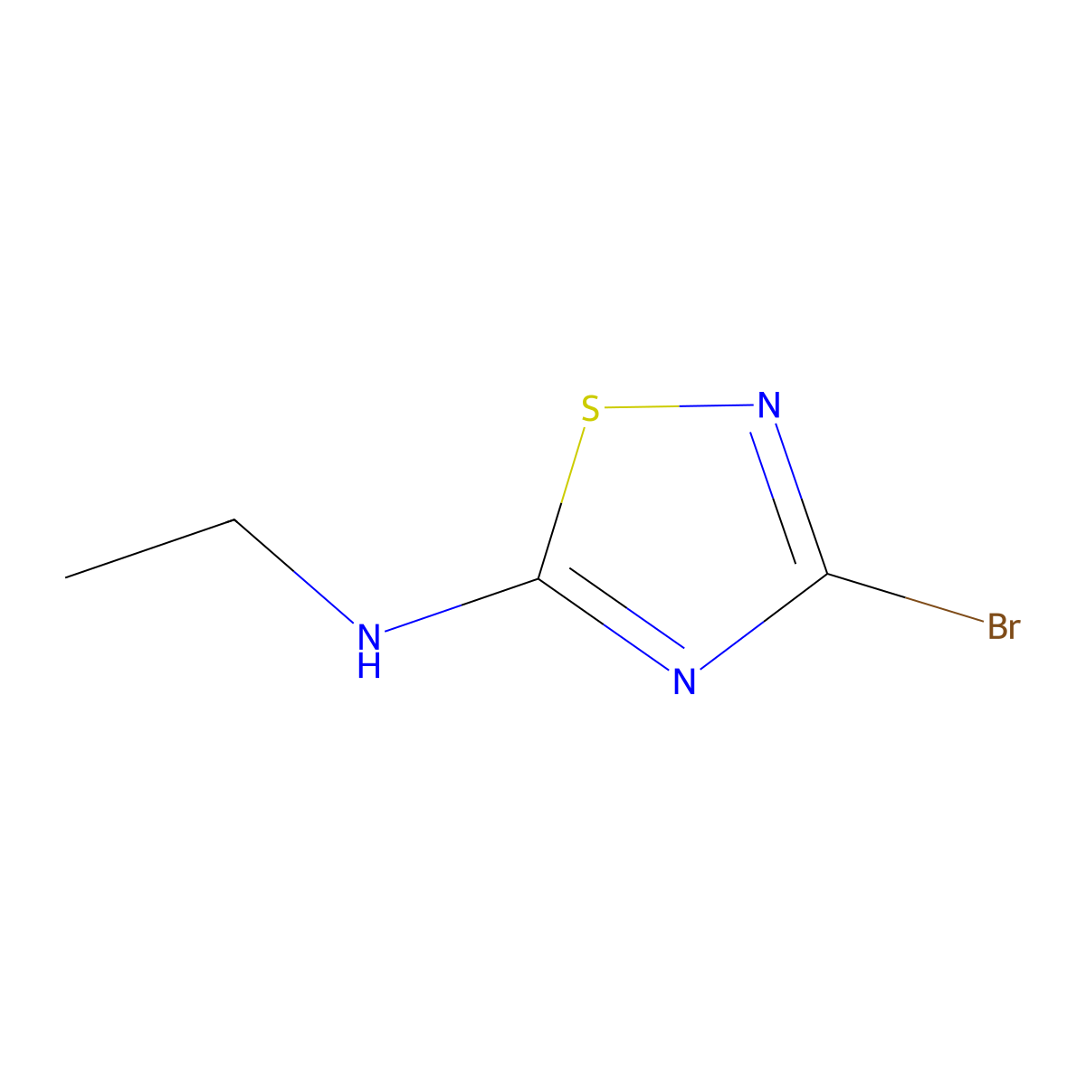 3-bromo-N-ethyl-1,2,4-thiadiazol-5-amine molecular structure, CAS 2836784-51-9