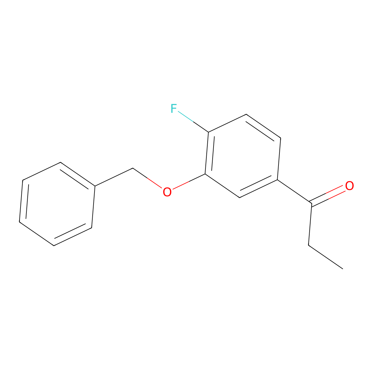 1-Propanone, 1-[4-fluoro-3-(phenylmethoxy)phenyl]- molecular structure, CAS 2836785-01-2