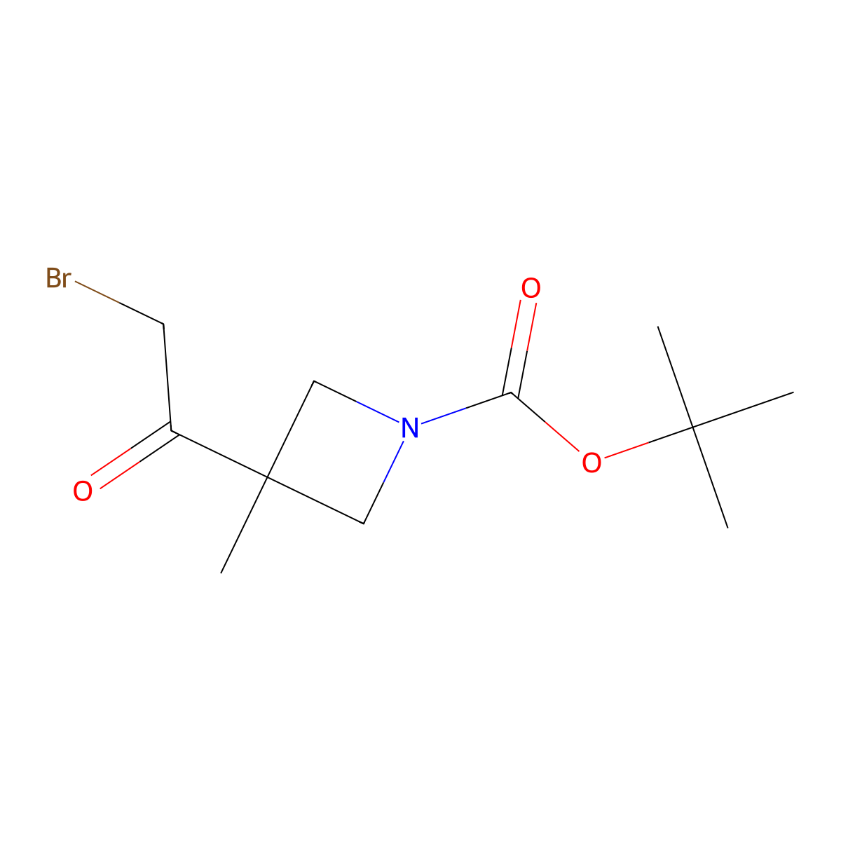 Tert-butyl 3-(2-bromoacetyl)-3-methylazetidine-1-carboxylate molecular structure, CAS 2836835-06-2