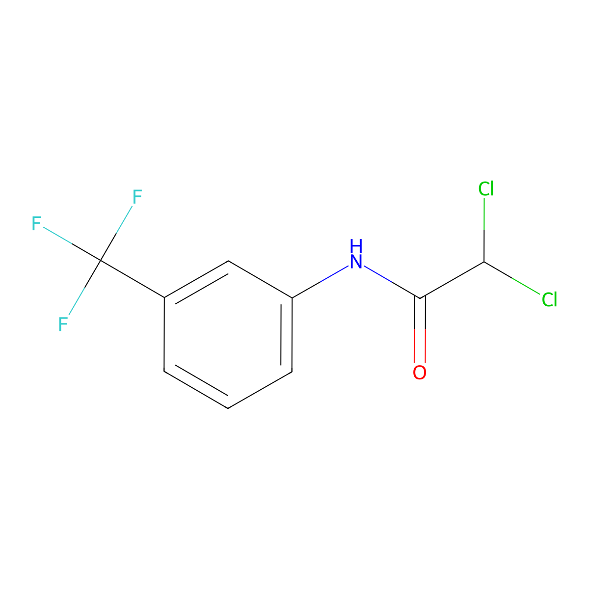 2,2-Dichloro-N-[3-(trifluoromethyl)phenyl]acetamide molecular structure, CAS 2837-61-8