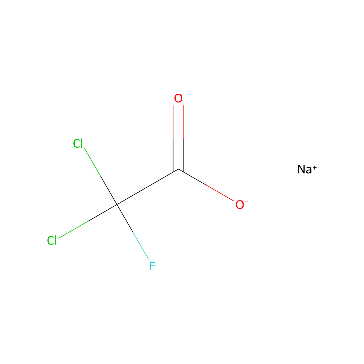 Sodium dichlorofluoroacetate molecular structure, CAS 2837-90-3