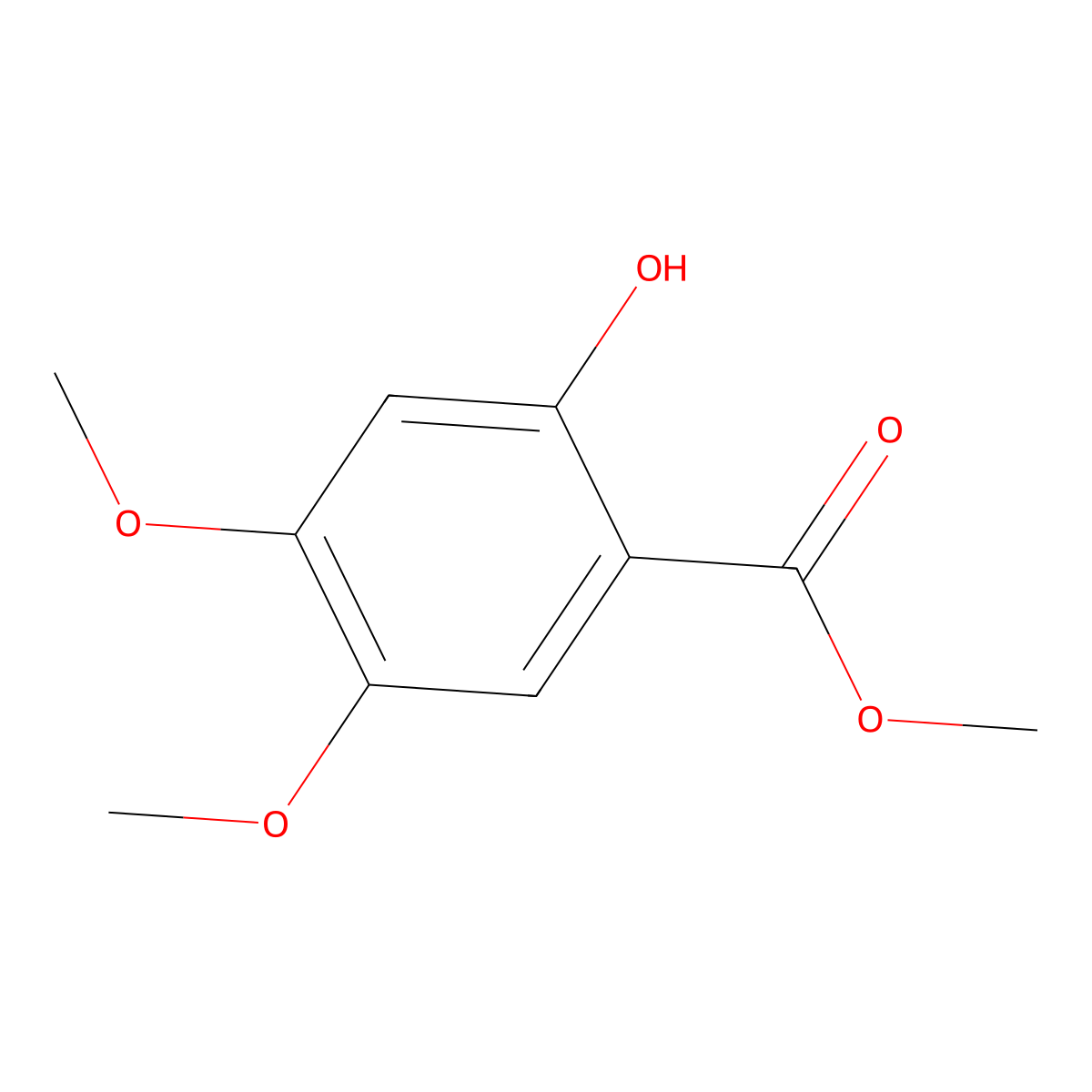 Methyl 2-hydroxy-4,5-dimethoxybenzoate molecular structure, CAS 28373-21-9