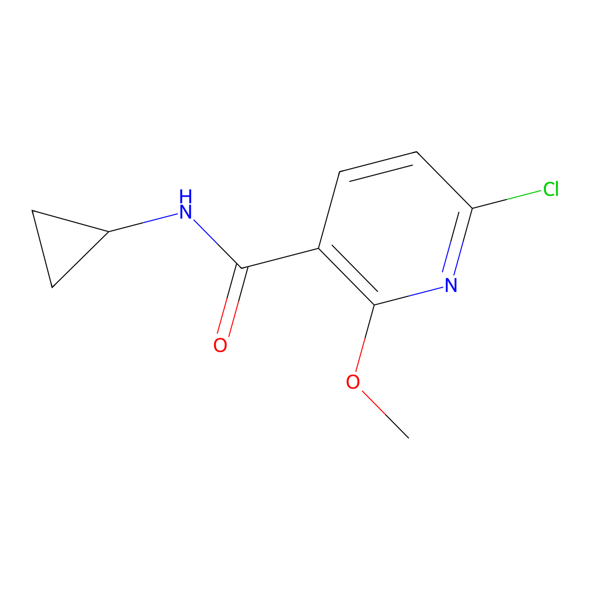 6-Chloro-N-cyclopropyl-2-methoxynicotinamide molecular structure, CAS 2837352-50-6