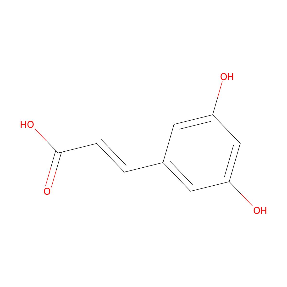 3,5-Dihydroxycinnamic acid molecular structure, CAS 28374-93-8